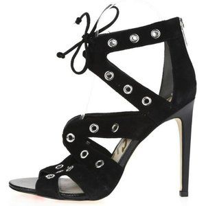 Sam Edelman Black Suede Strappy High Heel Sandals Size 8.5